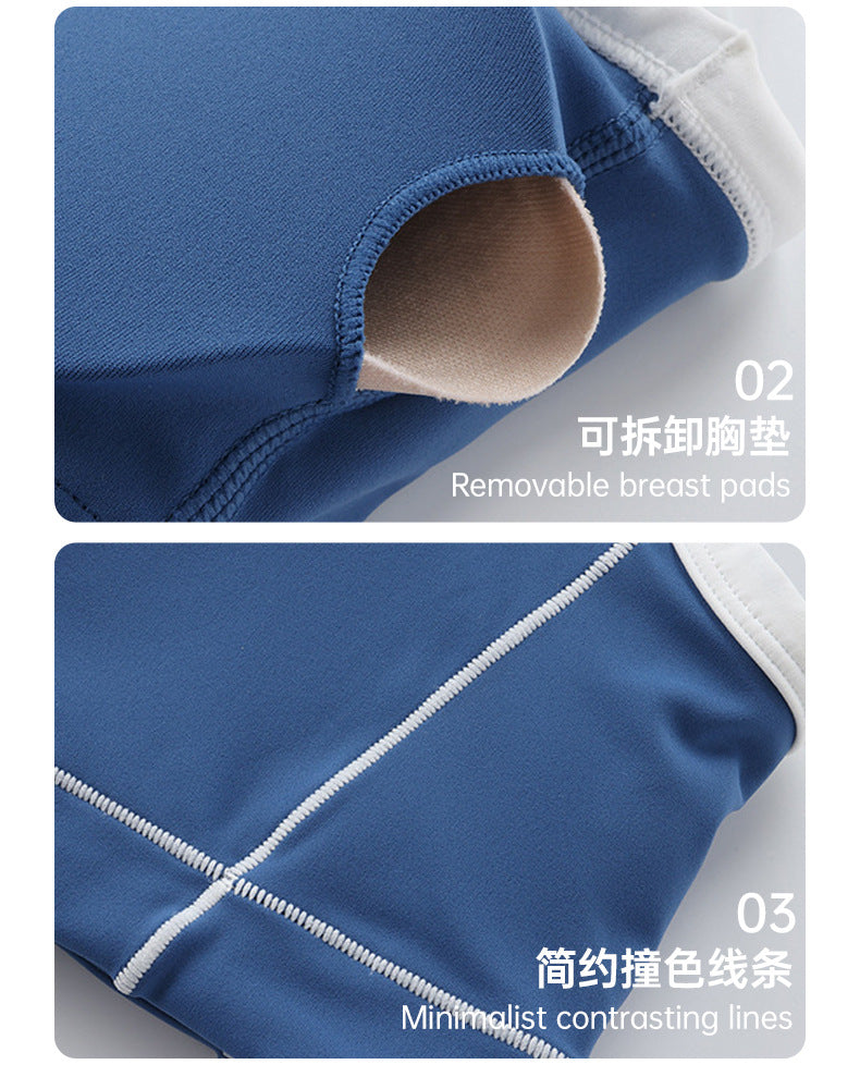 Outdoor Cross-Border Sports Bra with Chest Pads, Naked-Feel, Push-Up, Beautiful Back Design, Outerwear Camisole, Fitness Tank Top, Yoga Wear