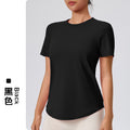 Fuyao Outdoor Yoga Classic T-Shirt Round Neck Running Sports Fitness Yoga Women's Figure-Flattering Yoga Short Sleeve