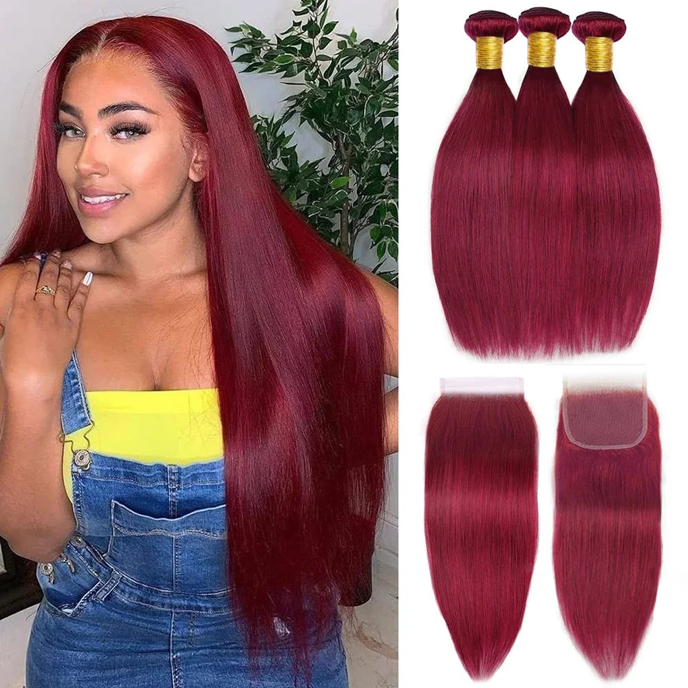 Human Hair Bundles with Closure 12A Straight Bundles Human Hair With Closure 100% Unprocessed Burmese Virgin Raw Hair Bundles