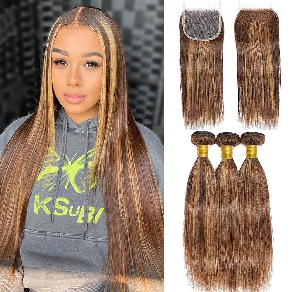 Human Hair Bundles with Closure 12A Straight Bundles Human Hair With Closure 100% Unprocessed Burmese Virgin Raw Hair Bundles