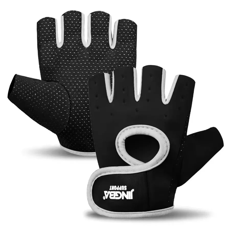 Fitness Half Finger Gloves Unisex Fitness Gym Weightlifting Exercise Gloves Silicone Anti Slip Breathable Outdoor Cycling Gloves