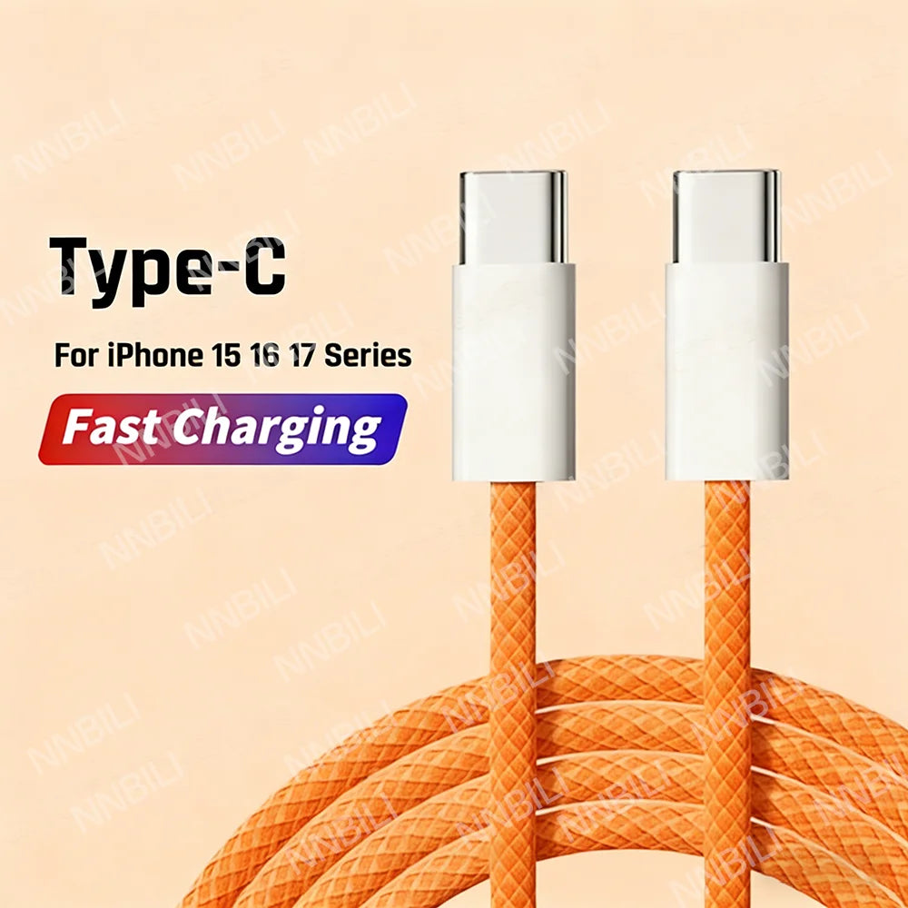 Original PD 60W Fast Charger 6A USB C to Type C Cable For iPhone 18 17 16 15 Pro MAX Quick Charging For Samsung S26 Xiaomi Cable