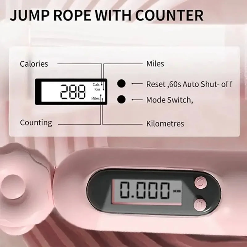 Fitness Exercise Electronic Counting With Countdown Skipping Rope Professional Fat Burning Adult Counting Timed Skipping Rope
