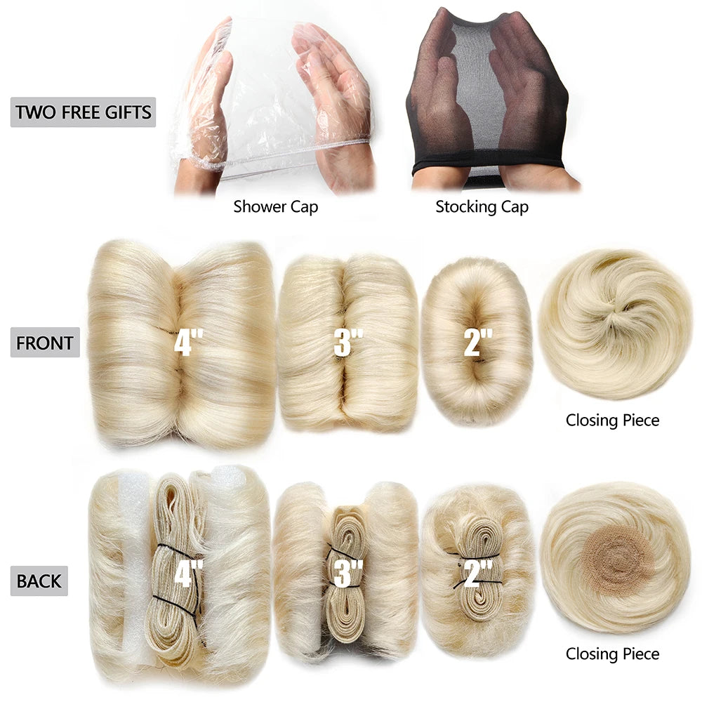 613 Blonde Straight Bundle Human Hair Bundles With Circular Closure 1B 27 30 4 BUG Colored Short Remy Human Hair 28Pcs/Lot