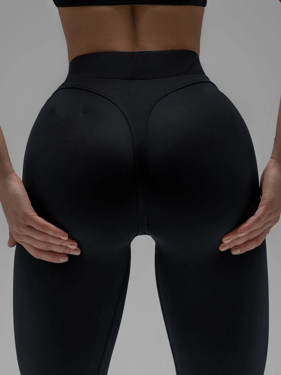 Allure Black Sexy High Waist Scrunch Butt Yoga Leggings Thick Workout Butt Lifting Plus Size Tights Yoga Pants For Women