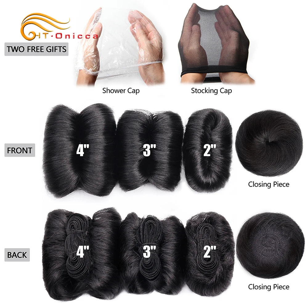 613 Blonde Straight Bundle Human Hair Bundles With Circular Closure 1B 27 30 4 BUG Colored Short Remy Human Hair 28Pcs/Lot